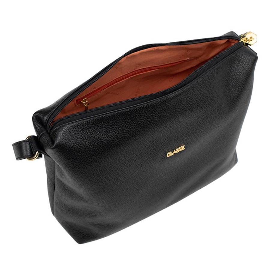 Bolsa Classe Tiracolo De Couro 1751 Preto Bolsa Classe Tiracolo De Couro 1751 Preto