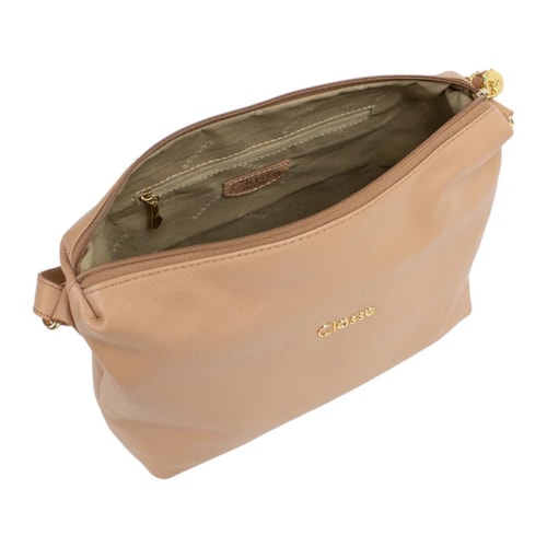 Detalhe - Bolsa Classe Tiracolo De Couro 1751 TAN 38