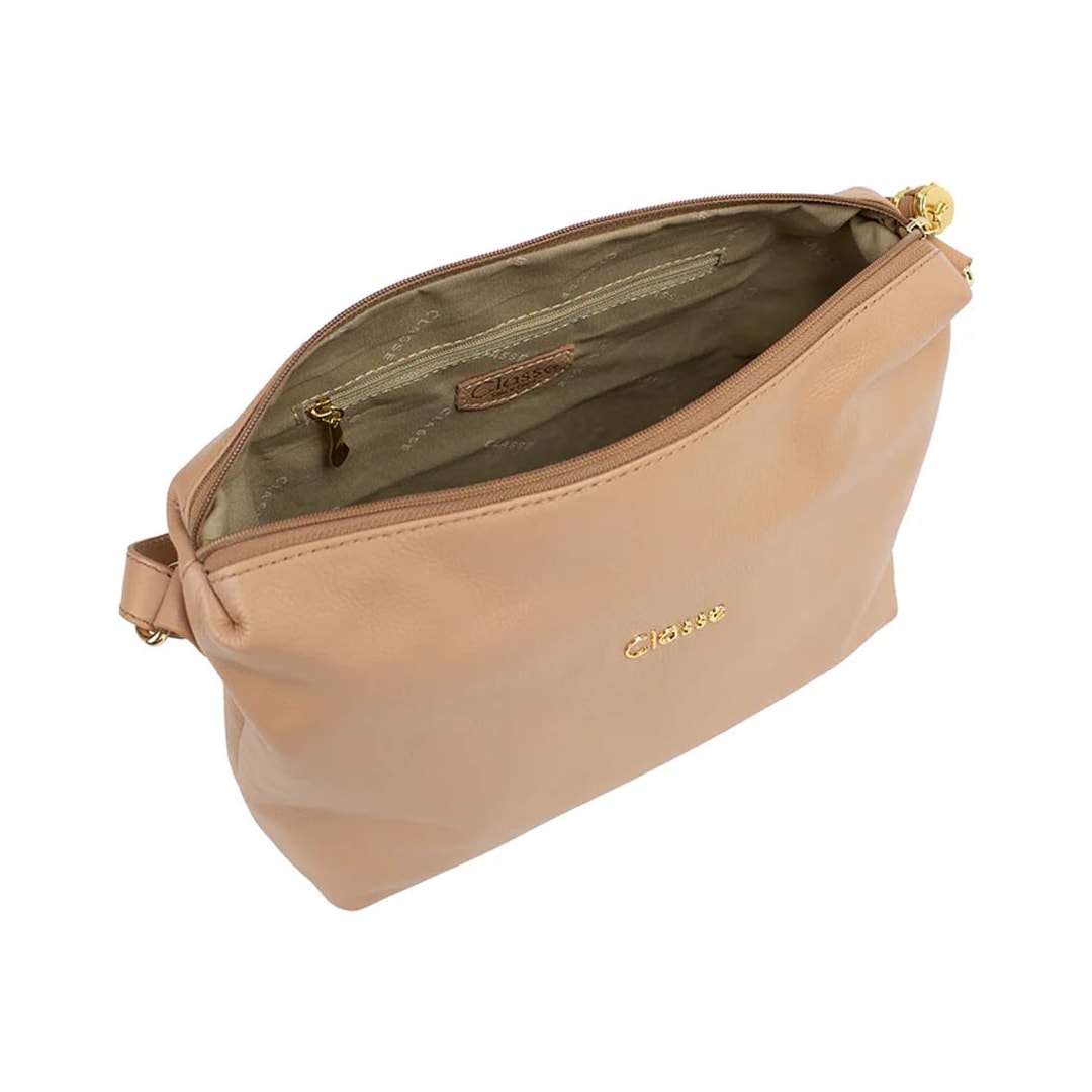 Bolsa Classe Tiracolo De Couro 1751 TAN 38