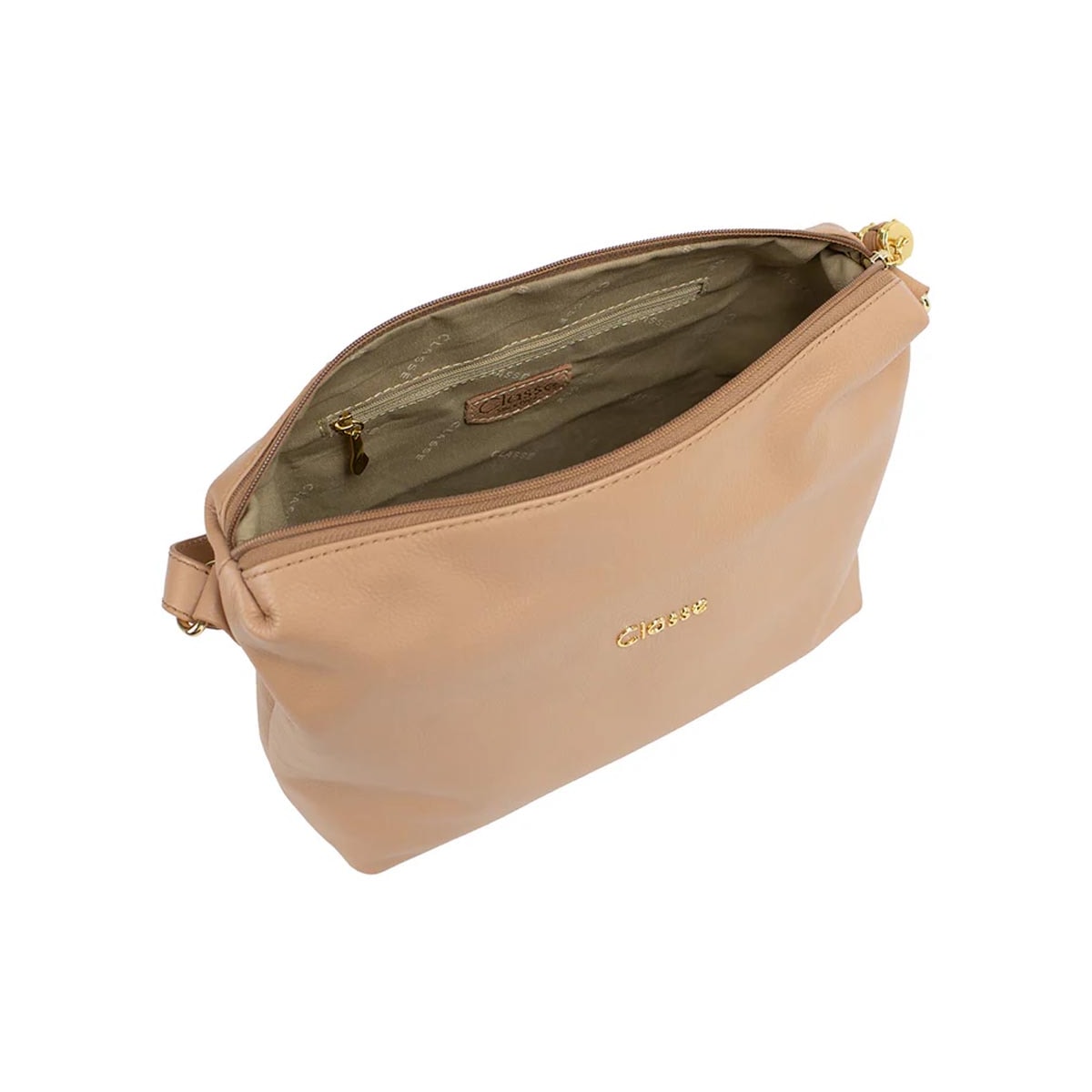 Bolsa Classe Tiracolo De Couro 1751 TAN 38