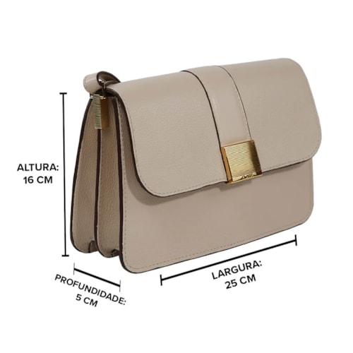 Bolsa Classe Tiracolo De Couro 3266 Creme