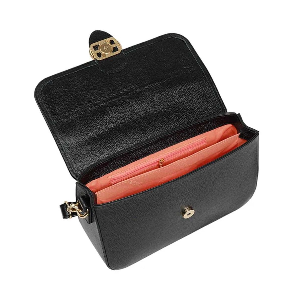 Bolsa Classe Tiracolo De Couro 3286 Preto