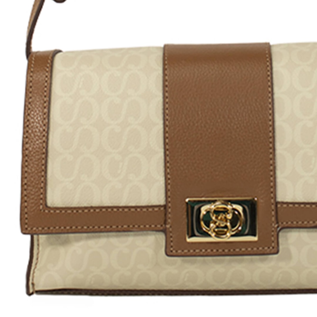Bolsa Classe Tiracolo De Couro 3304 Creme