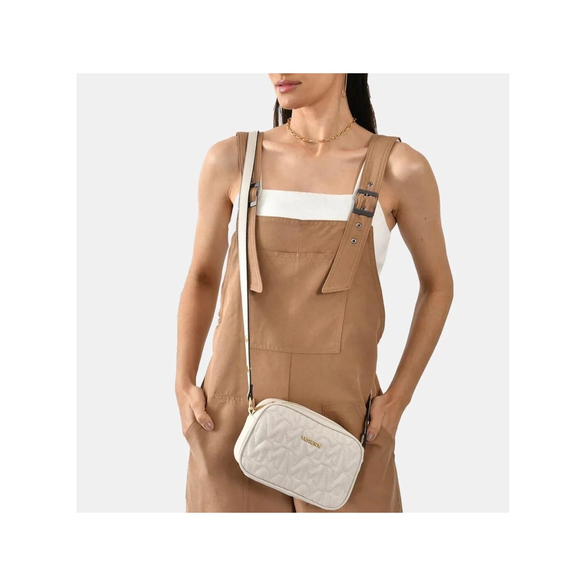 Bolsa Via Marte Tiracolo Matelassê B2-501-01 Off White Bolsa Via Marte Tiracolo Matelassê B2-501-01 Off White