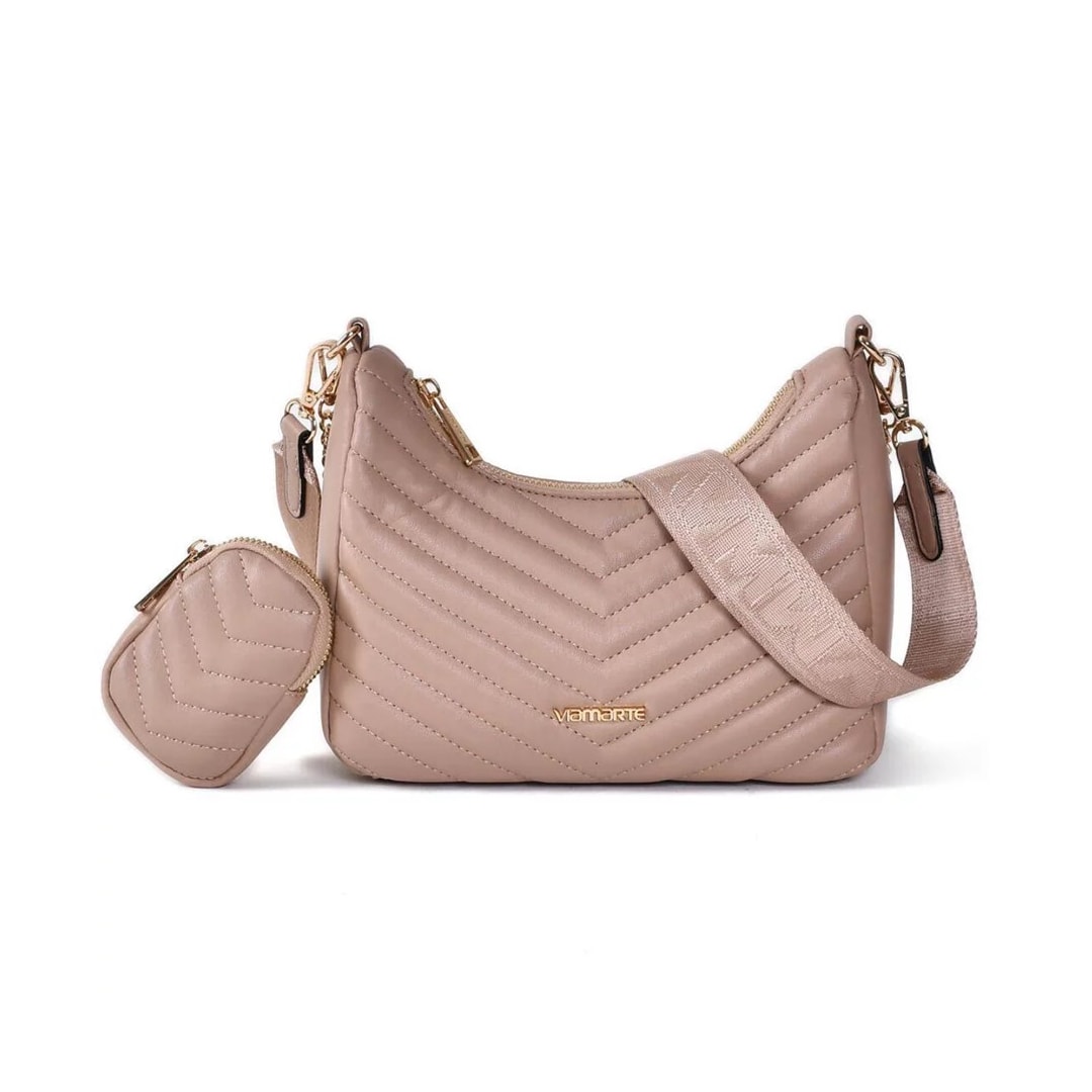 Bolsa Via Marte Tiracolo Matelassê B2-507-01 Bege Bolsa Via Marte Tiracolo Matelassê B2-507-01 Bege