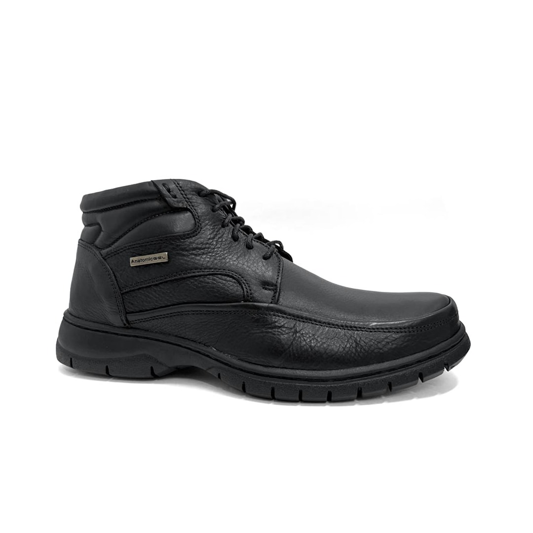Bota Anatomic Gel Conforto Em Couro 7990  Preto