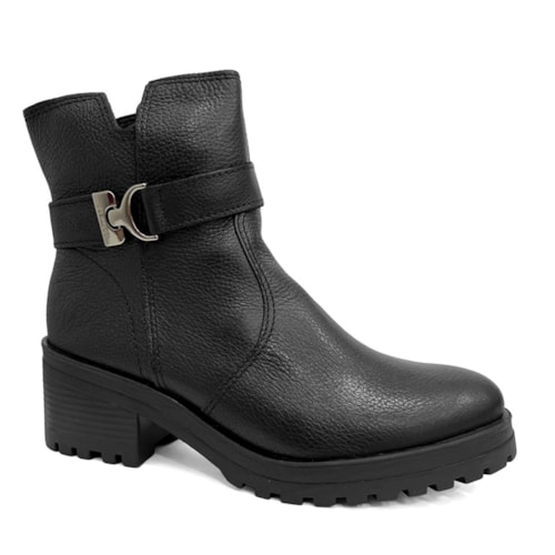 Bota Bottero Cano Curto Couro 349114 Preto
