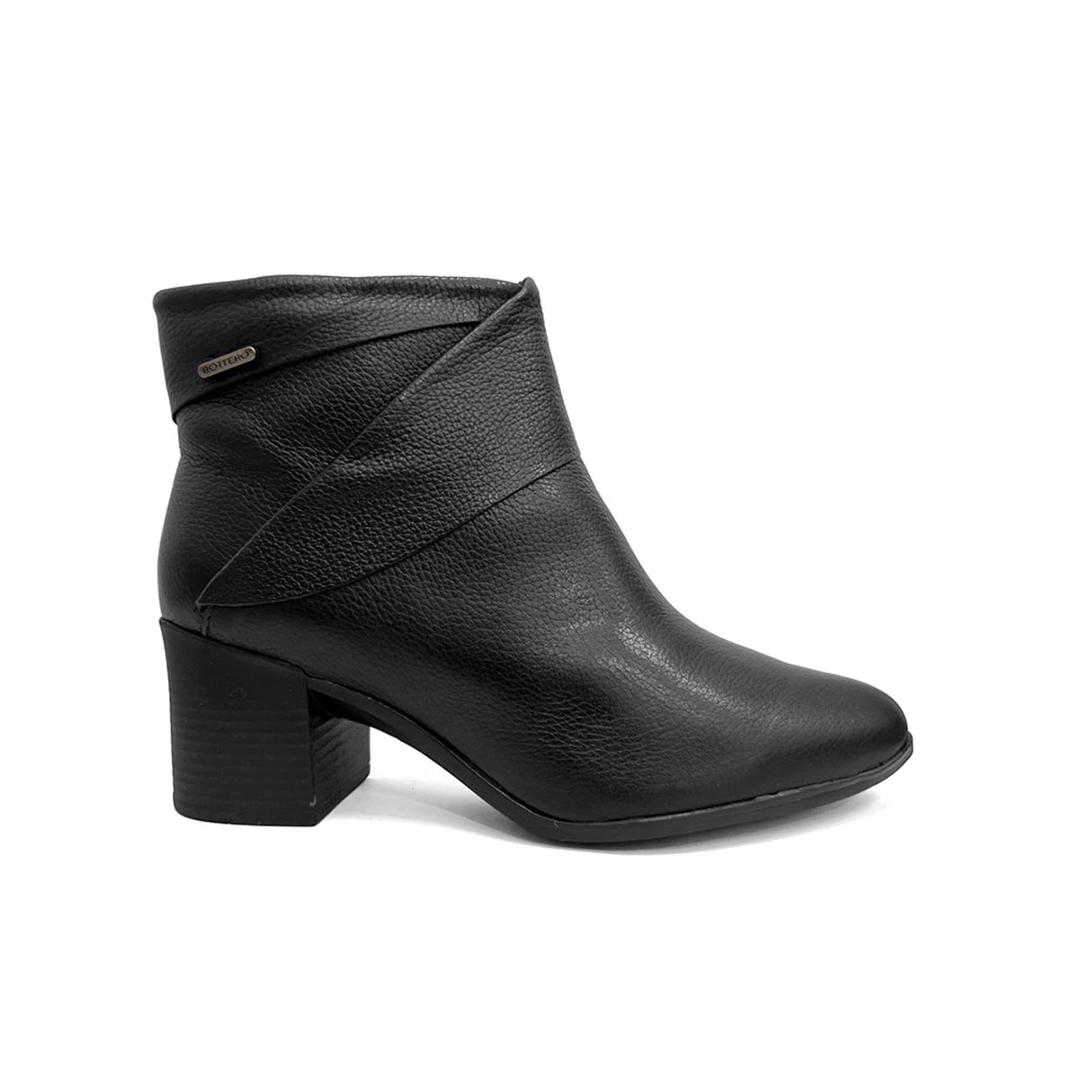 Bota Bottero Cano Curto De Couro 346918 Preto