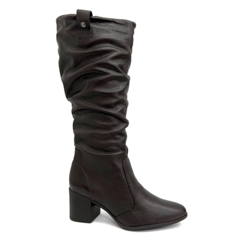 Bota Bottero Cano Longo De Couro 346920 Marrom
