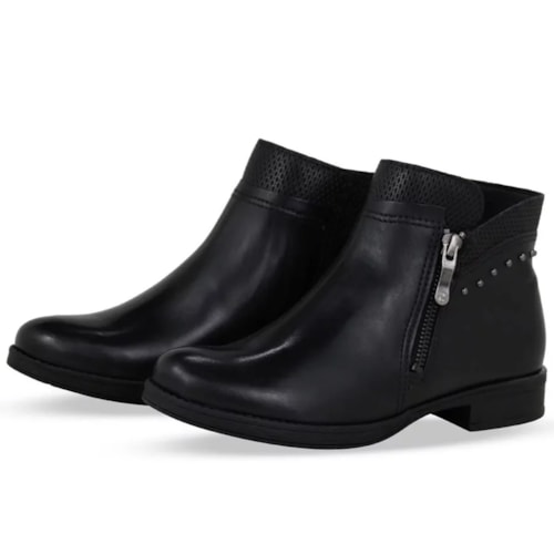 Detalhe - Bota Bottero Couro Cano Curto 361701 Preto