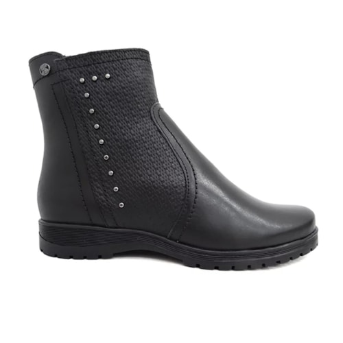 Detalhe - Bota Bottero De Couro Cano Curto 346702 Preto