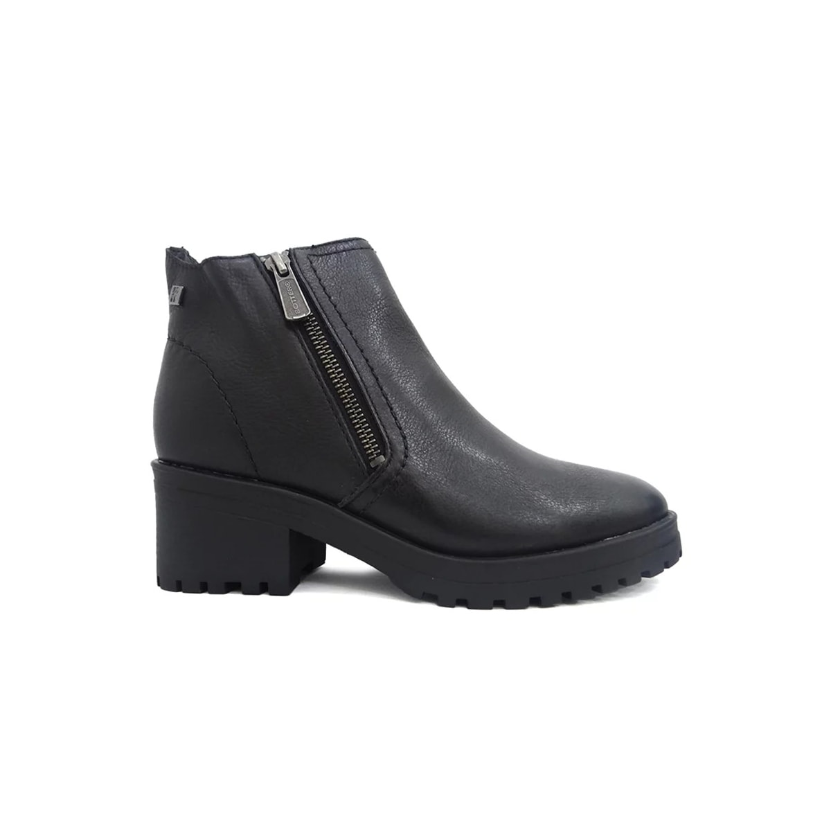 Bota Bottero De Couro Cano Curto 349102 Preto/Onix Bota Bottero De Couro Cano Curto 349102 Preto/Onix