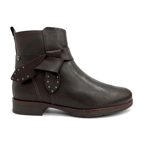 Detalhe - Bota Bottero Feminina Cano Curto Couro 361733 Marrom