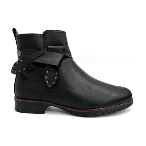 Detalhe - Bota Bottero Feminina Cano Curto Couro 361733 Preto