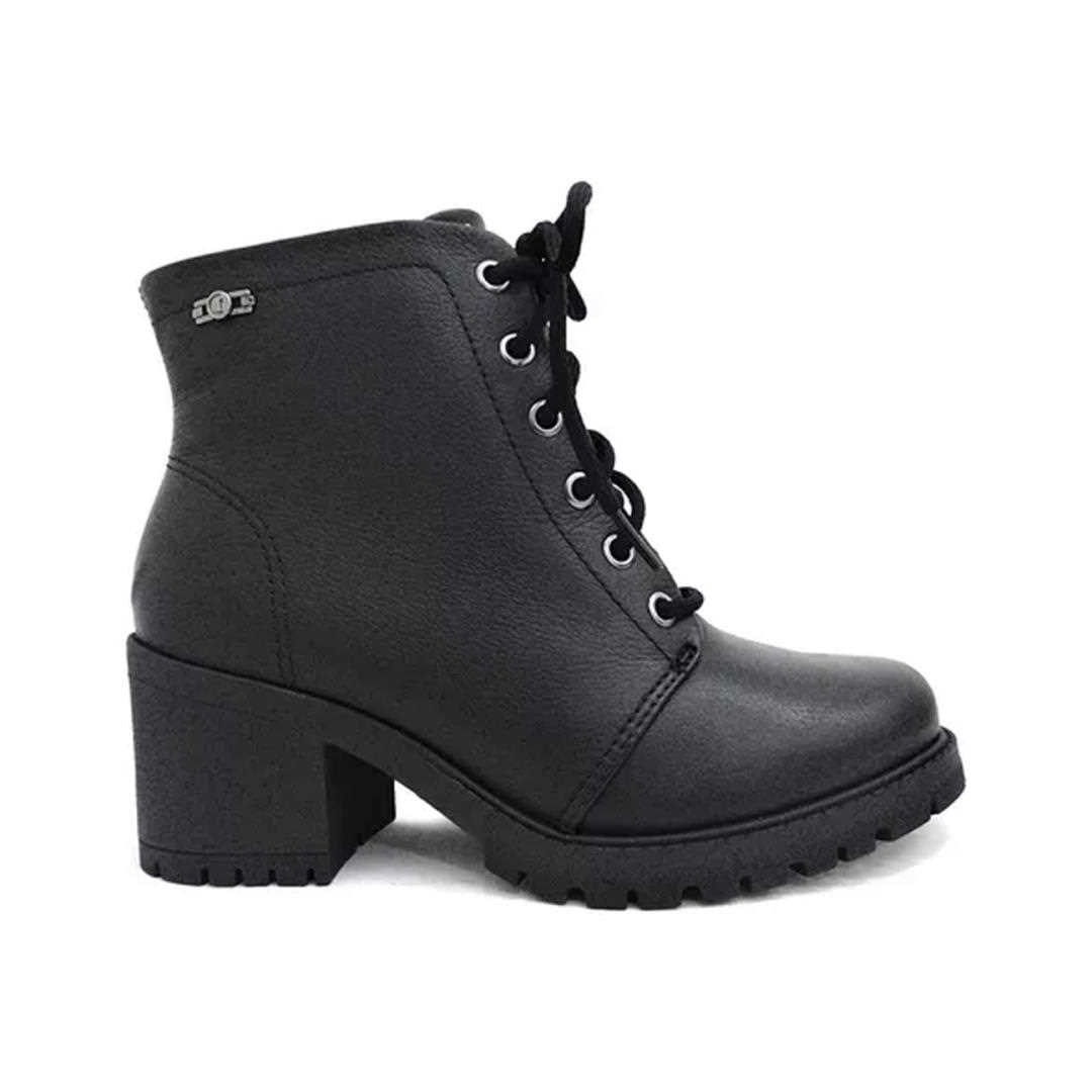 Bota Comfortflex Coturno Feminino 22-77301-2 Preto