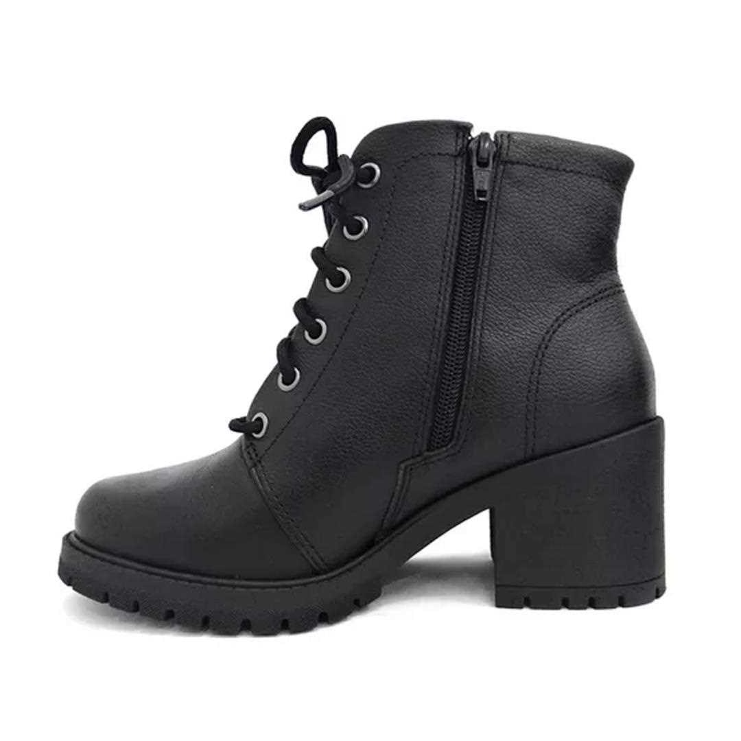 Bota Comfortflex Coturno Feminino 22-77301-2 Preto