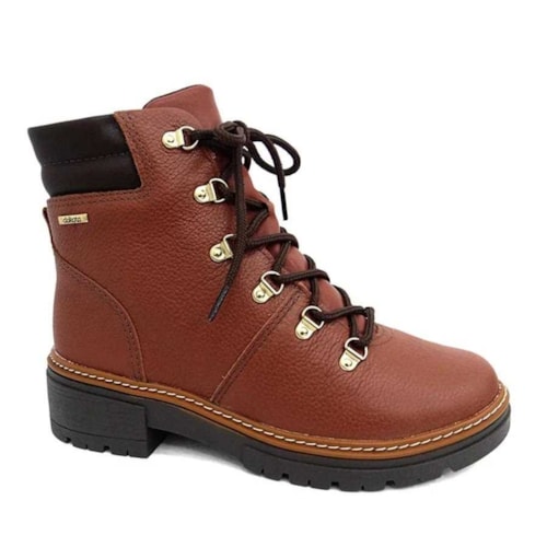 Bota Coturno Dakota De Couro Feminino G5922 Conhaque