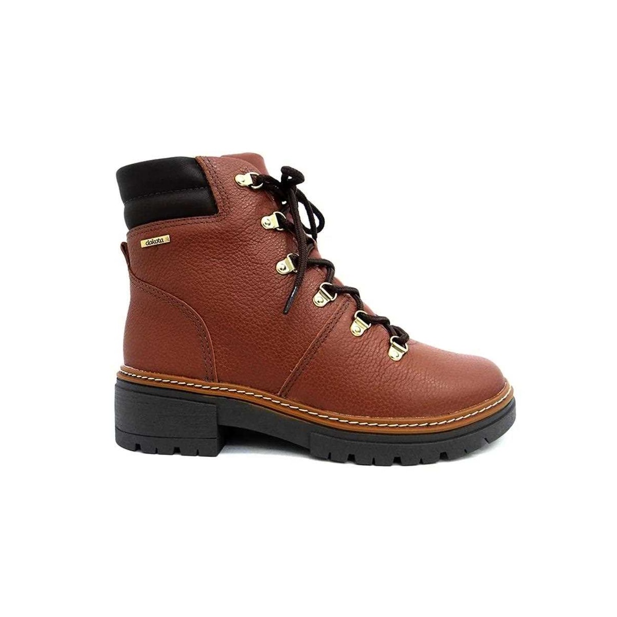 Bota Coturno Dakota De Couro Feminino G5922 Conhaque Bota Coturno Dakota De Couro Feminino G5922 Conhaque