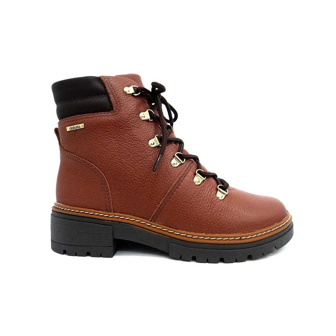 Bota Coturno Dakota De Couro Feminino G5922 Conhaque