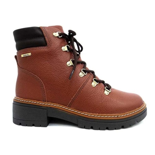 Detalhe - Bota Coturno Dakota De Couro Feminino G5922 Conhaque