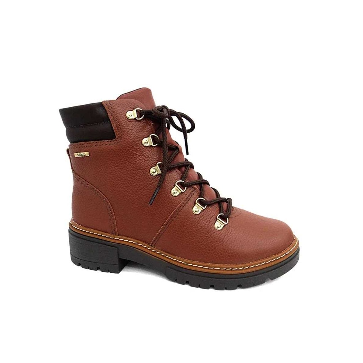 Bota Coturno Dakota De Couro Feminino G5922 Conhaque Bota Coturno Dakota De Couro Feminino G5922 Conhaque