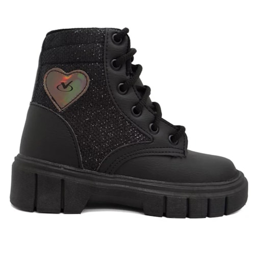 Detalhe - Bota Coturno Via Vip Infantil Vv5600 Preto
