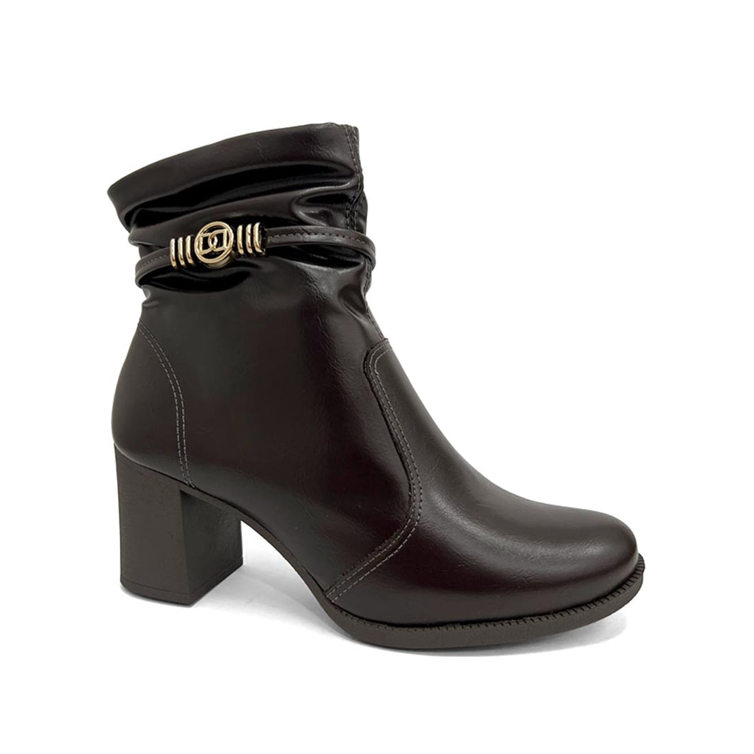 Bota Dakota Cano Curto Salto Bloco D2195 Ristretto