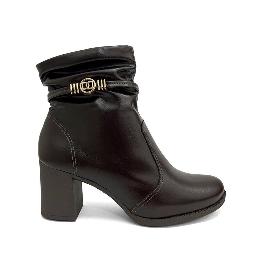 Bota Dakota Cano Curto Salto Bloco D2195 Ristretto