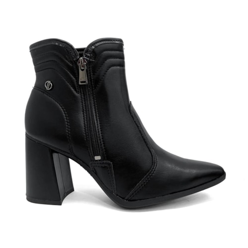 Detalhe - Bota Dakota Cano Curto Salto Bloco D2395 Preto