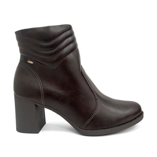 Detalhe - Bota Dakota Cano Curto Salto Bloco D2721 Cafe