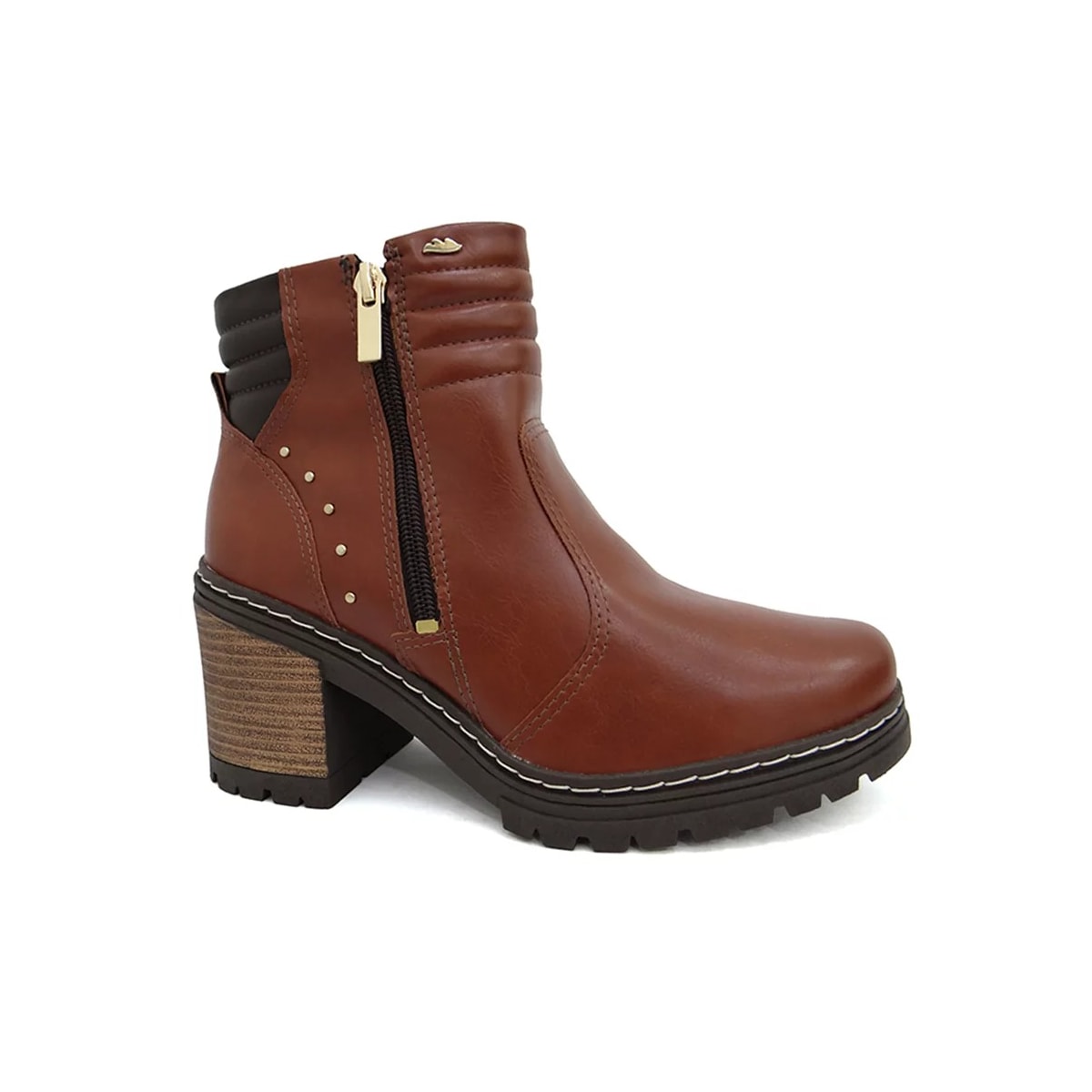 Bota Dakota Salto Bloco Feminino G8001 Conhaque Bota Dakota Salto Bloco Feminino G8001 Conhaque