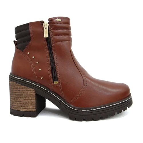 Detalhe - Bota Dakota Salto Bloco Feminino G8001 Conhaque