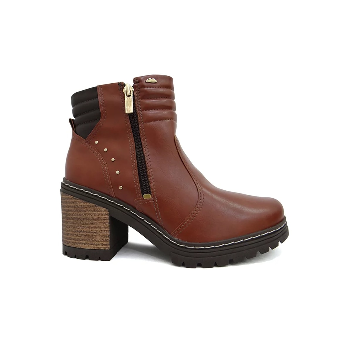 Bota Dakota Salto Bloco Feminino G8001 Conhaque Bota Dakota Salto Bloco Feminino G8001 Conhaque