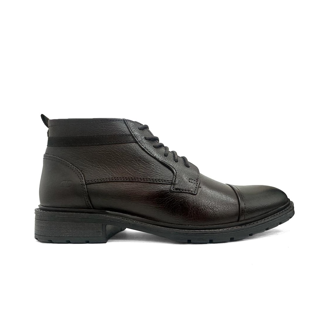 Bota Democrata Masculina Cano Curto Em Couro 301102 Mouro