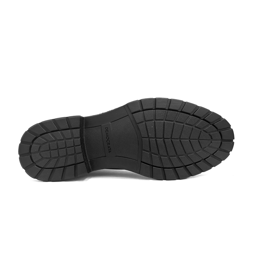 Bota Democrata Masculina Cano Curto Em Couro 301102 Mouro