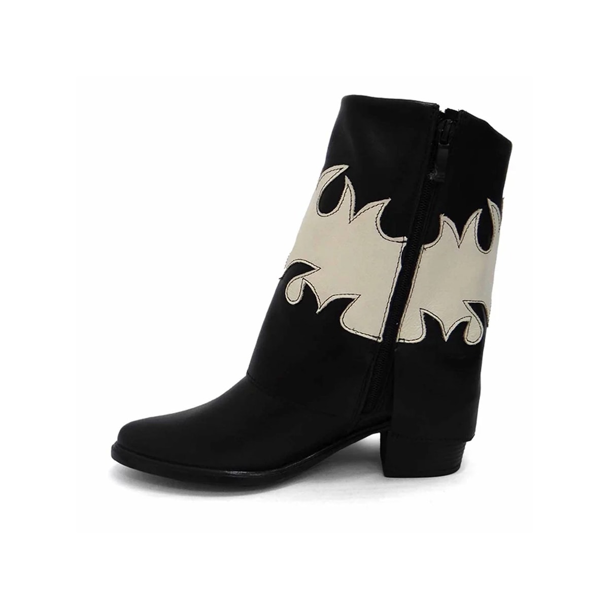 Bota Gata Mania Couro Western C2003 Preto/Off White Bota Gata Mania Couro Western C2003 Preto/Off White