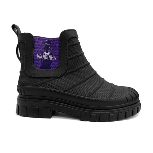 Detalhe - Bota Grendene Infantil Wandinha Collection 23043 Preto