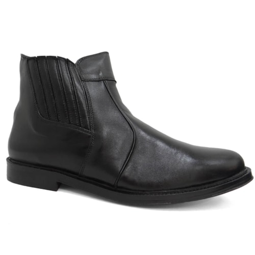 Bota Jota Pe De Couro Conforto 020  Preto