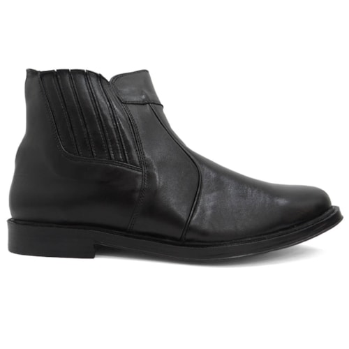 Bota Jota Pe De Couro Conforto 020  Preto