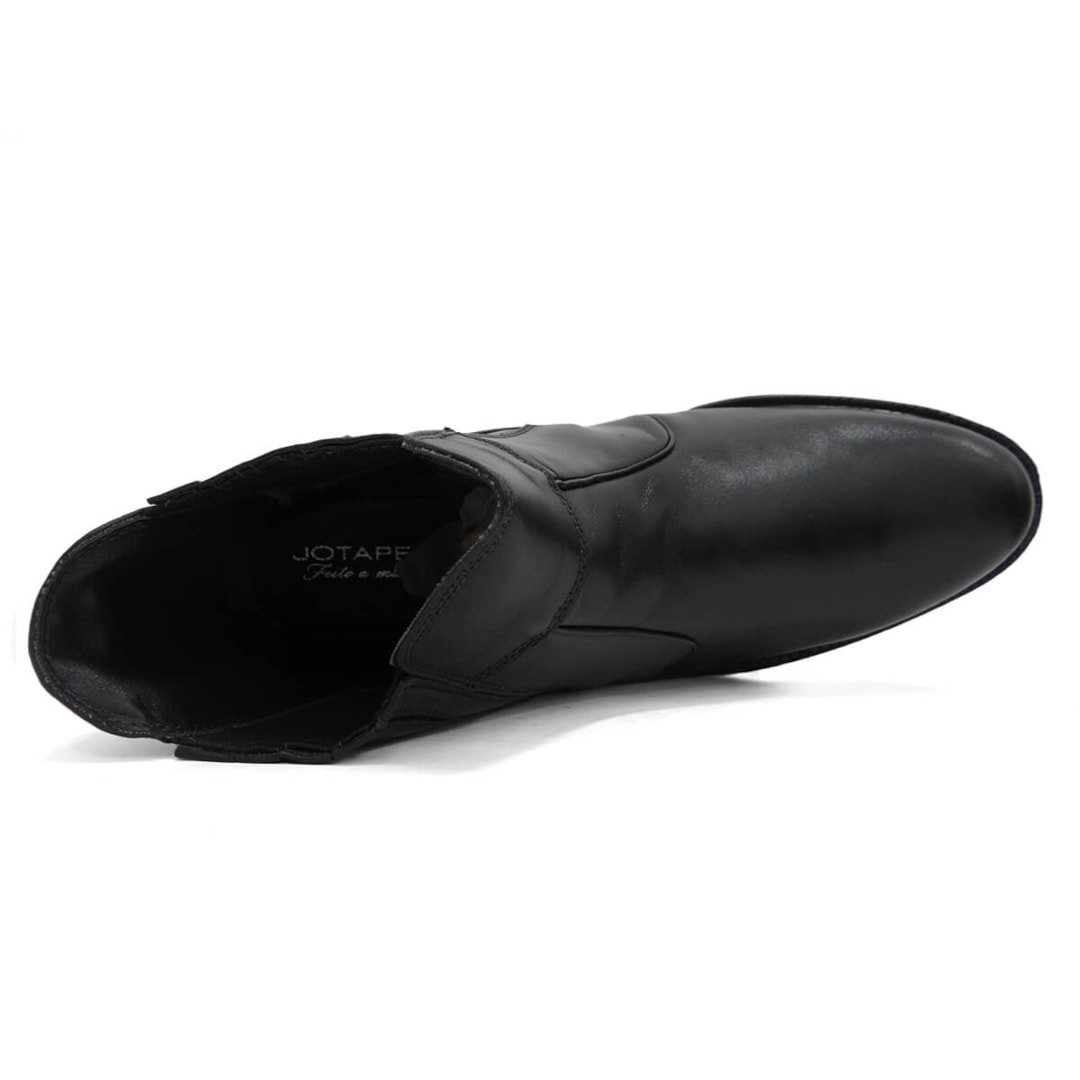 Bota Jota Pe De Couro Conforto 020  Preto