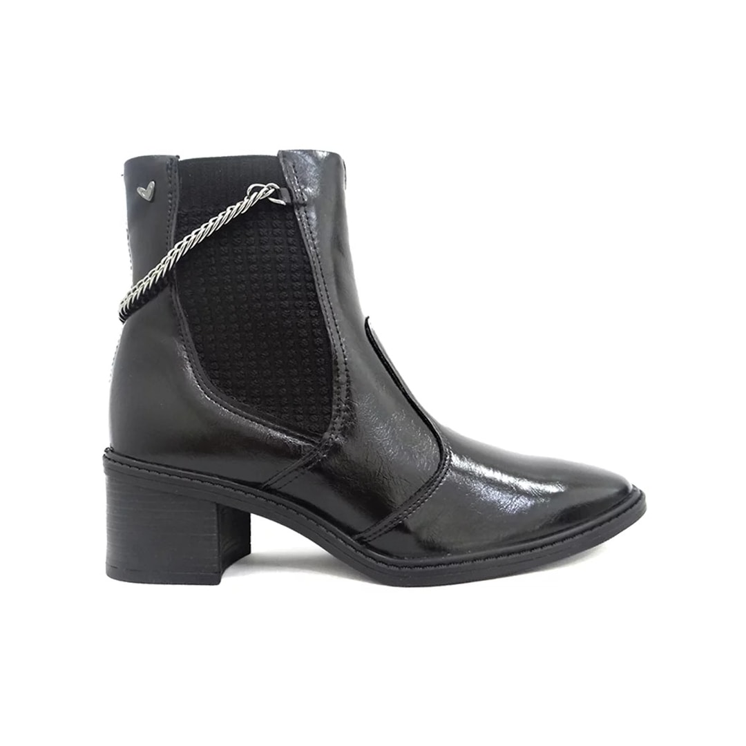 Bota Mississipi Cano Curto Feminina Preto Verniz Bota Mississipi Cano Curto Feminina Preto Verniz