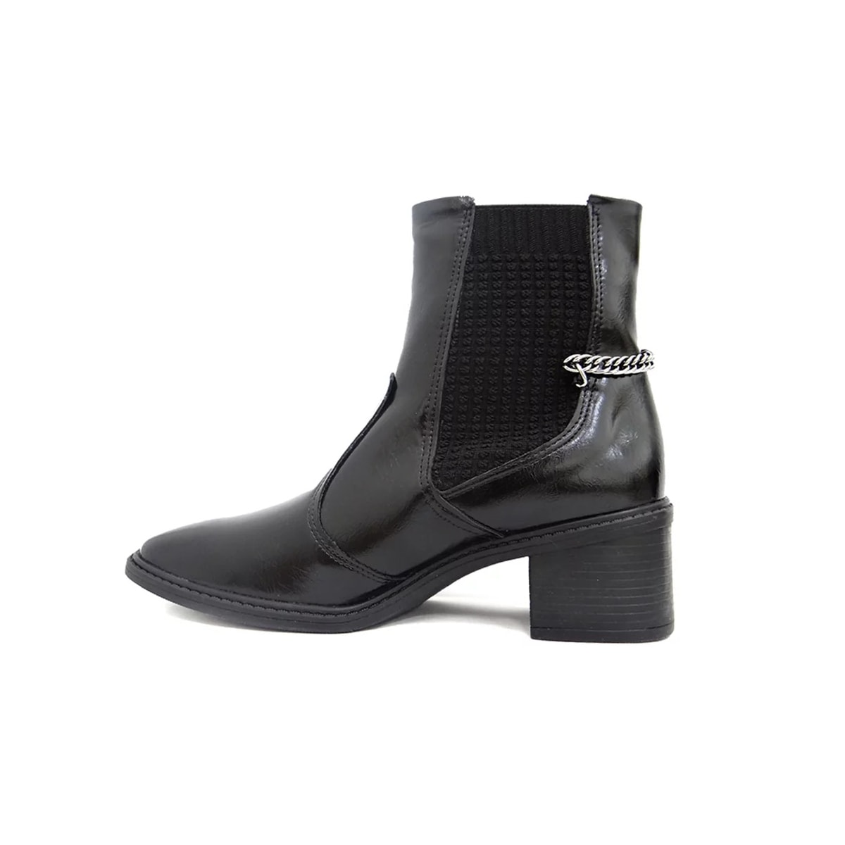 Bota Mississipi Cano Curto Feminina Preto Verniz