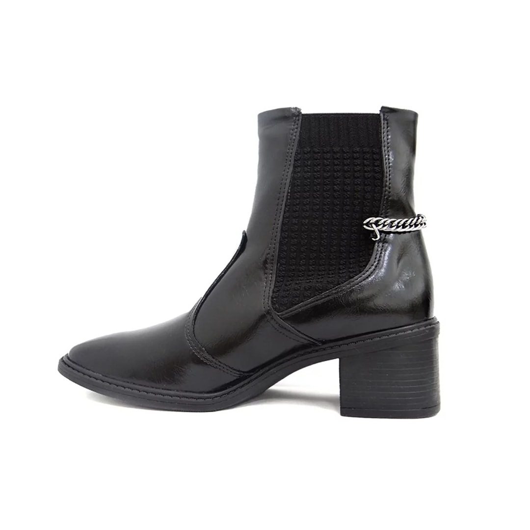 Bota Mississipi Cano Curto Feminina Preto Verniz Bota Mississipi Cano Curto Feminina Preto Verniz