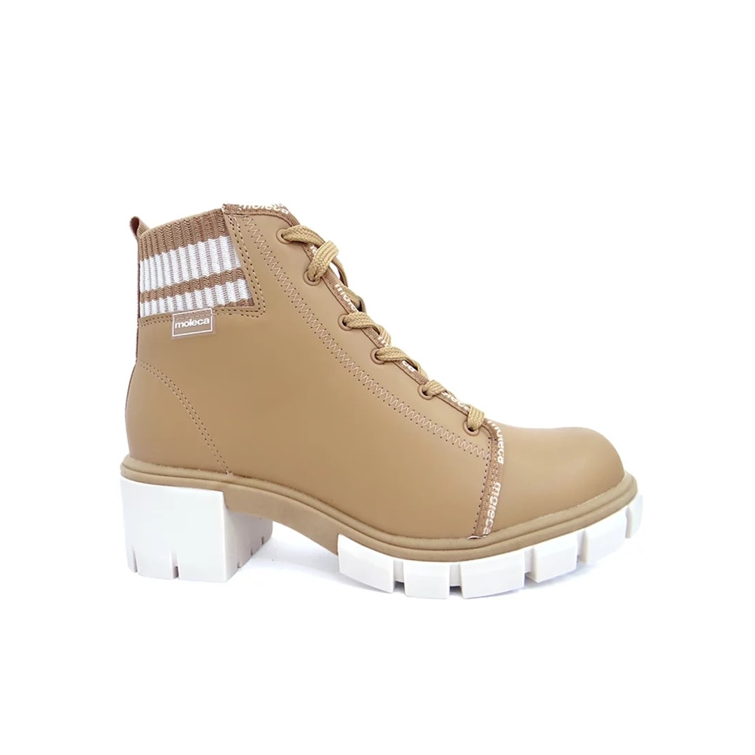 Bota Moleca Coturno 5338.103 Tan/Branco Bota Moleca Coturno 5338.103 Tan/Branco