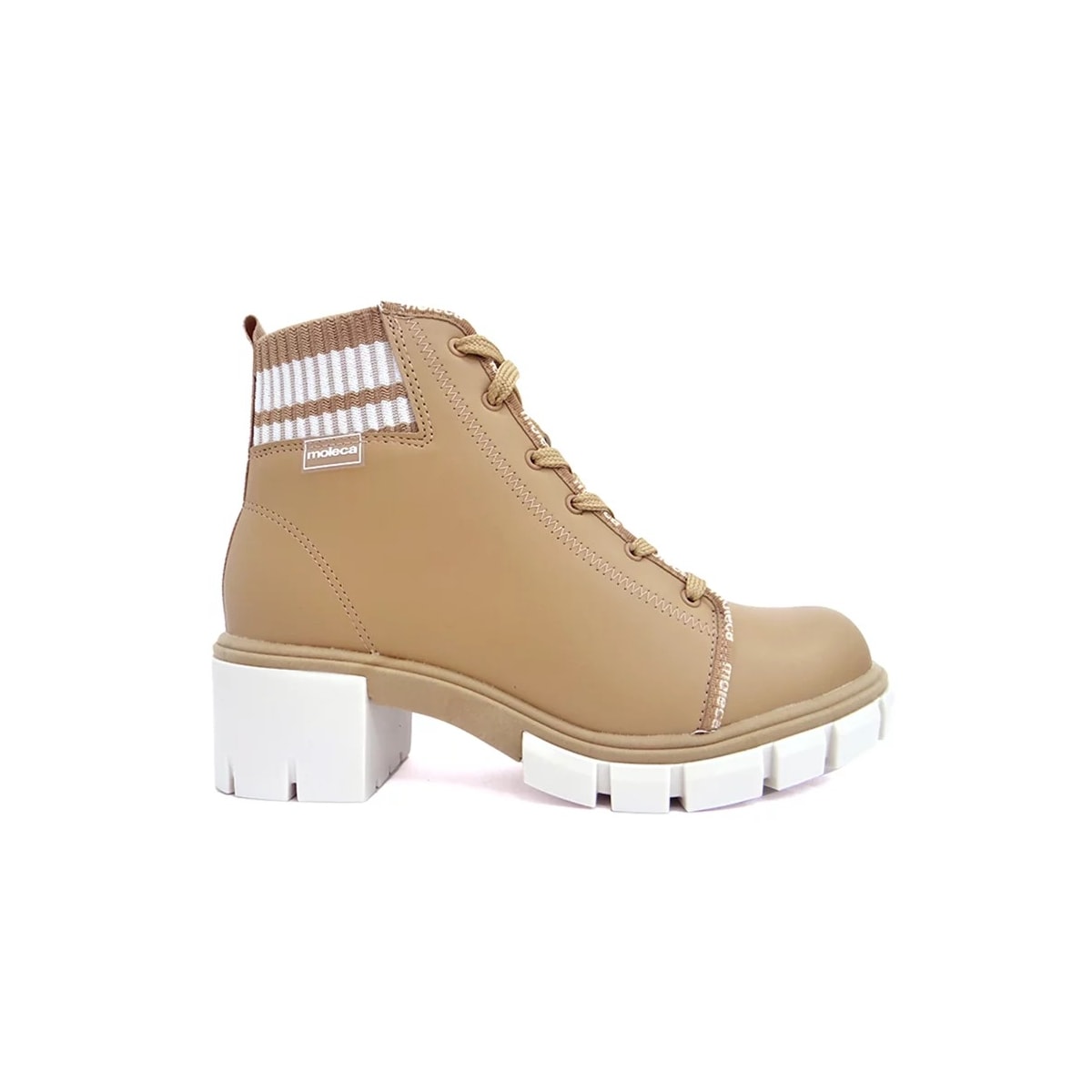 Bota Moleca Coturno 5338.103 Tan/Branco Bota Moleca Coturno 5338.103 Tan/Branco