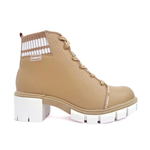 Detalhe - Bota Moleca Coturno 5338.103 Tan/Branco