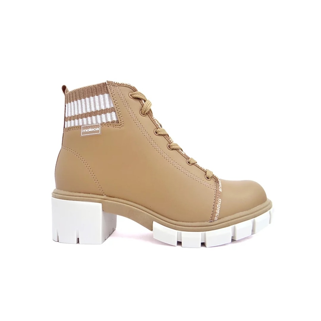 Bota Moleca Coturno 5338.103 Tan/Branco