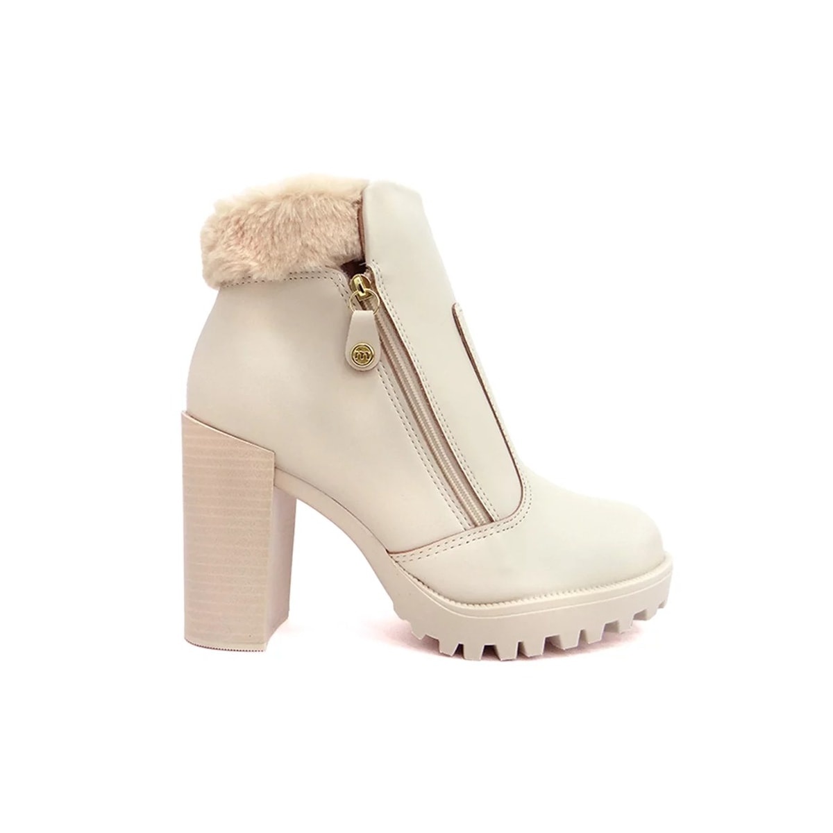 Bota Moleca Salto Alto Feminino 5325.121 Branco Off Bota Moleca Salto Alto Feminino 5325.121 Branco Off