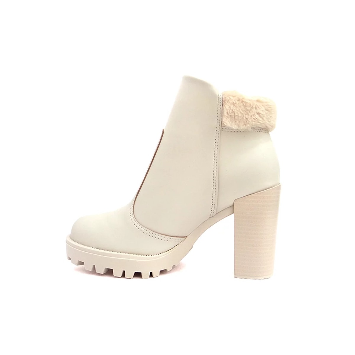 Bota Moleca Salto Alto Feminino 5325.121 Branco Off