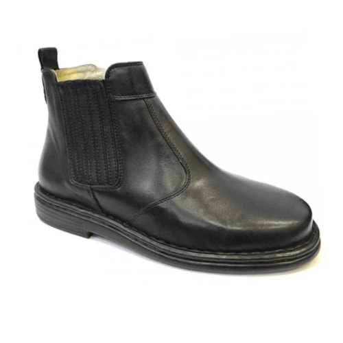 Detalhe - Bota Opananken de Couro Anatômica Masculina 18401 Preto